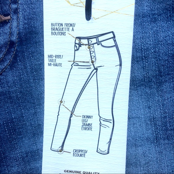 Jeanologie high waisted cropped jeans stretchy size 5 - Picture 6 of 15